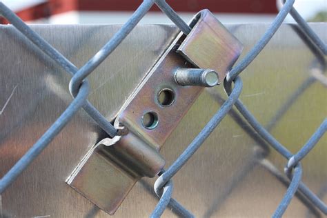 metal sign bracket for metl fence|chain link fence brackets.